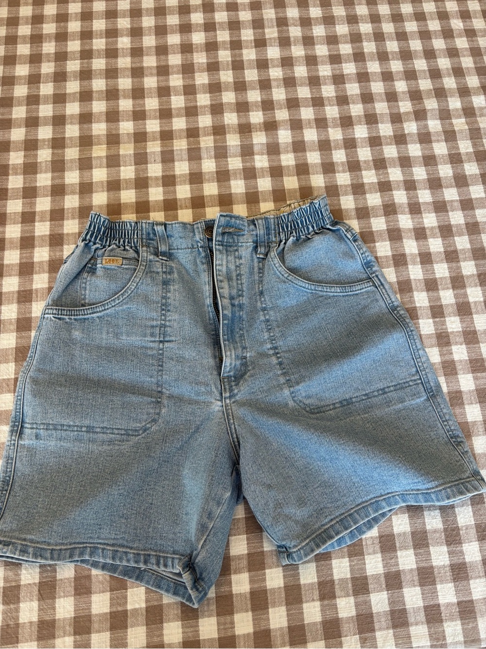 Lee Light Wash Elastic Waist Denim Shorts